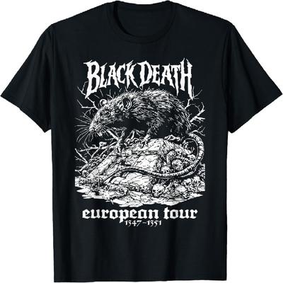 Czarna Śmierć Europejska Trasa Szczur Plagowy Średniowieczna Historia Goth Koszulka