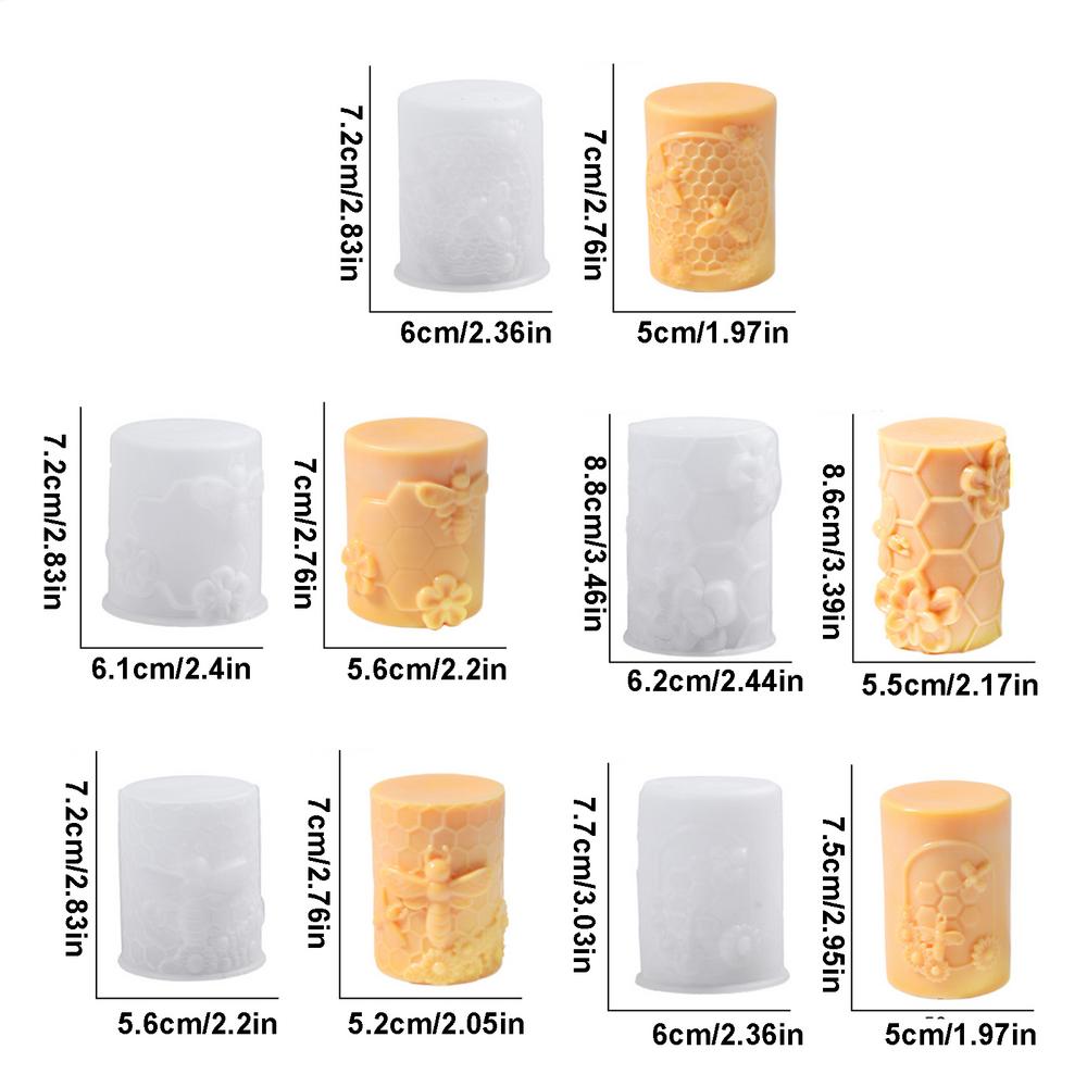 

Silicone Molds For Candles 5 Pieces Bee Themed Silicone Crafting Mould Pillar Candle Molds For Men Women Home Crafting