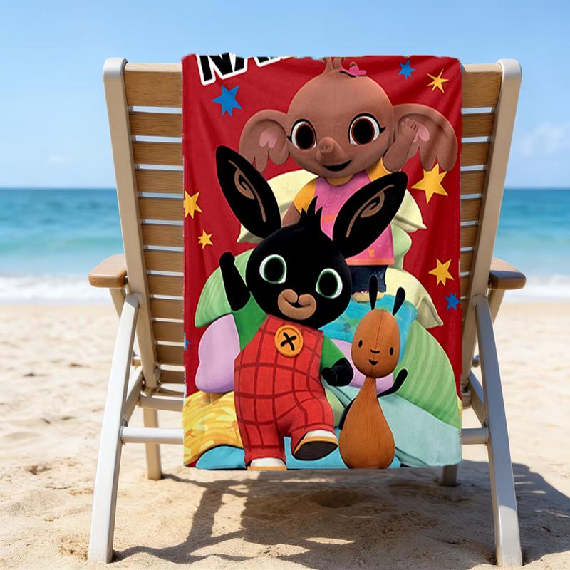 1pc Bing Bunny1 Beach Towel with Custom Name, Beach/Swimming/Bath/Picnic/Camping Towel, Suitable for Seaside Beaches