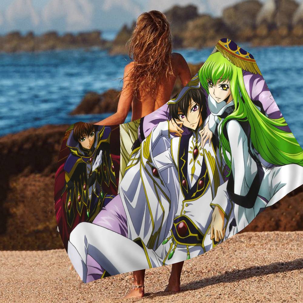Most popular animation C-Code Geass Microfiber Printed Beach Towel Mountain Climbing Yoga Beach Swimming Absorbent Soft Towel