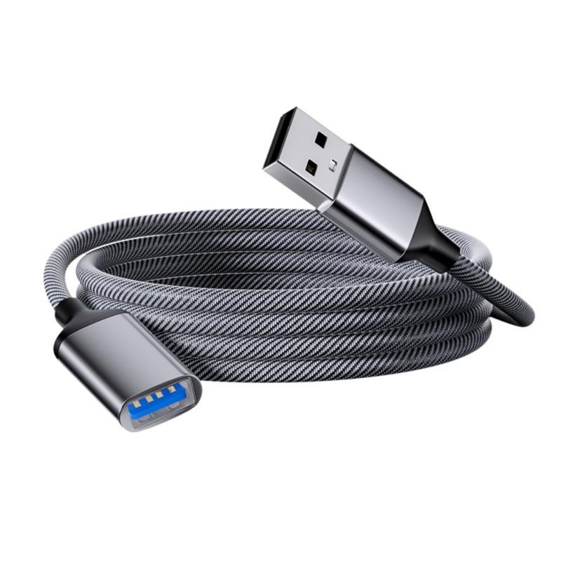 USB 2.0 Extension Cable Weaving Data Sync Wire Line Male/Female to Male Connectors Cord for Game Controller Mouse
