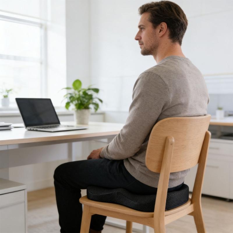 Comfortable Support Seat Pad With Central ventilation For Office Chair And Car Seat Soft Fabric Design