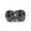 Black American Double Industrial Socket, NEMA 5-20R, for USA and Canada Construction Sites.