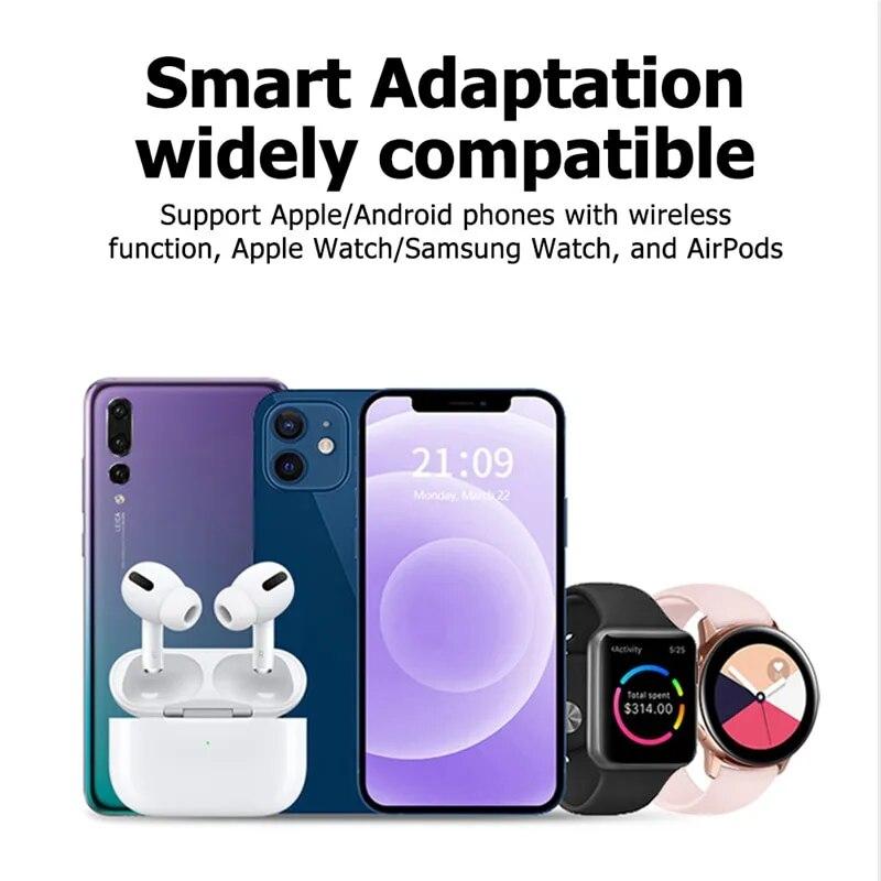 3 In 1 Wireless Charger Stand Pad For Samsung S22 S21 Galaxy Watch 5 4 Active Buds iPhone 15 14 13 12 11 Fast Charging Dock Station