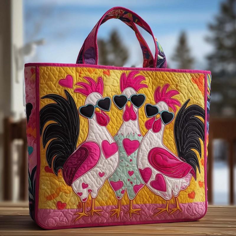 Chick Print Tote Bag 600D Oxford Cloth Shoulder Daily Use