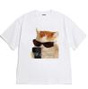 Cool Cat Selfie 2026 Meme Tshirt Unisex Unisex Korean Style Sunglasses Graphic Short Sleeve Casual Streetwear Top