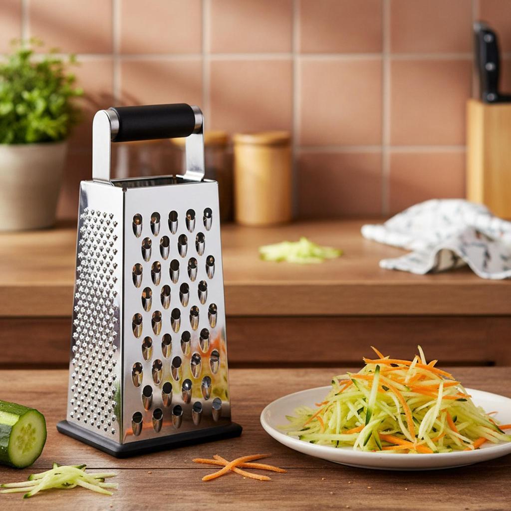 Cheese Grater Four-Sided Non-Slip Handle Kitchen Gadgets Cheese Shredder Food Grater for Fine Medium Coarse Slicing Vegetable