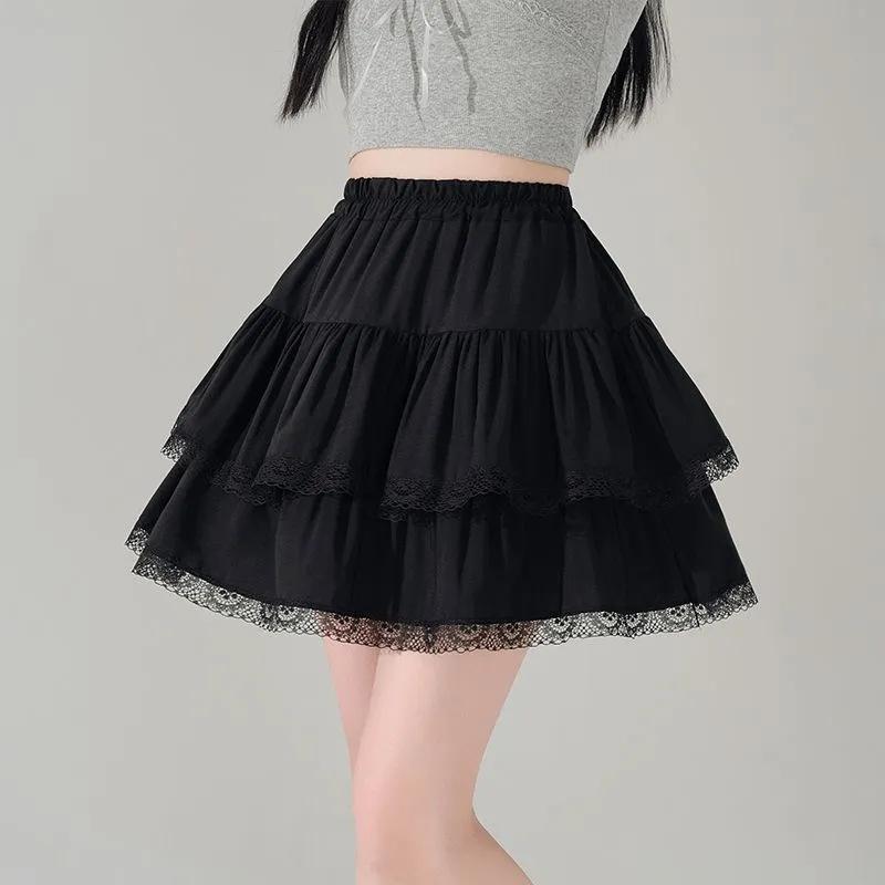 New Short Skirt Lace Lace Cake Skirt Anti-exposure Cute Puffy Skirt Short Skirt High Waist Ballet Skirt