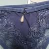 Women Low‑Rise Floral Lace Thong T‑back Panties Thin Side Strap Pearl Pendant Decor Hollow‑out Sheer Sexy Ladies Lingerie Underwear