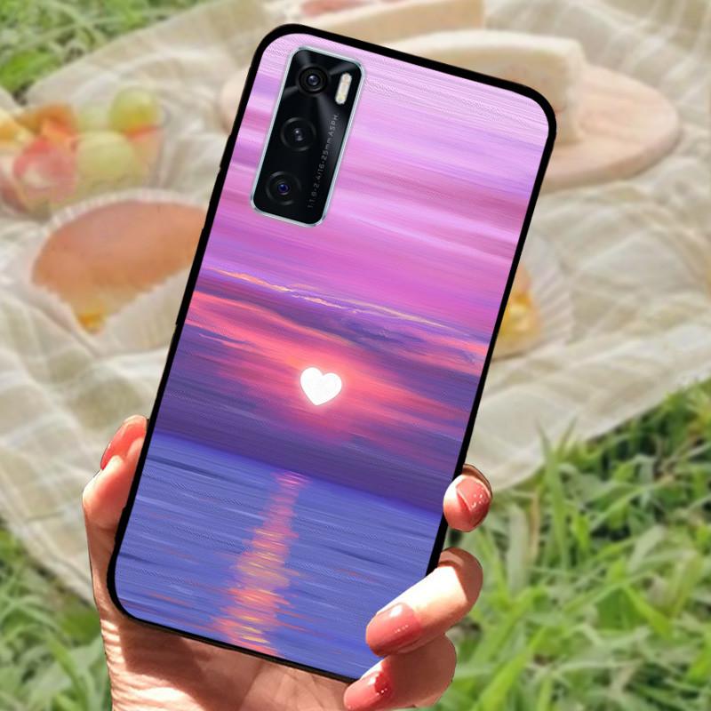 För Vivo V20 SE Fodral Skydd V2022 V2023 Silikon Mjuk Marmor Svart Stötfångare Funda Coque för Vivo V20 2021 V 20 V20SE V2025 V2024