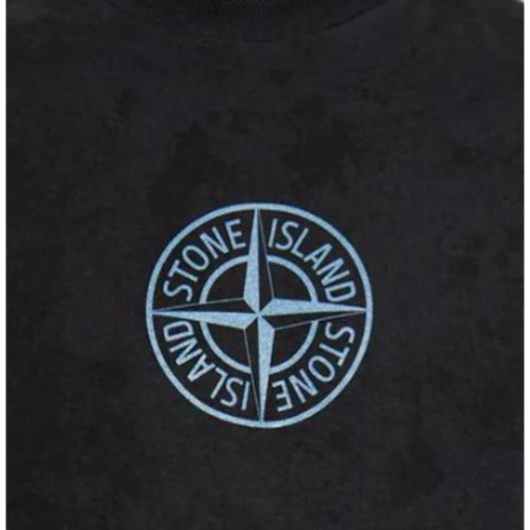 STONE ISLAND Letter Logo Short Sleeve Round Neck T-Shirt Men Tops K2S152100021S0235-V0029
