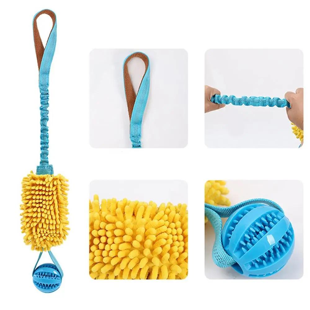 Colorful Dog Tug Toy Plush Dog Interactive Toy Dog Chew Rope Pet Chew Toy Training Interactive
