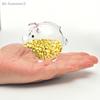 Mini Pig Money Jar Golden Beans Storage Box Transparent Piggy Bank Gold Glass Pig Ornaments Portable Coin Bank Saving Box Gift