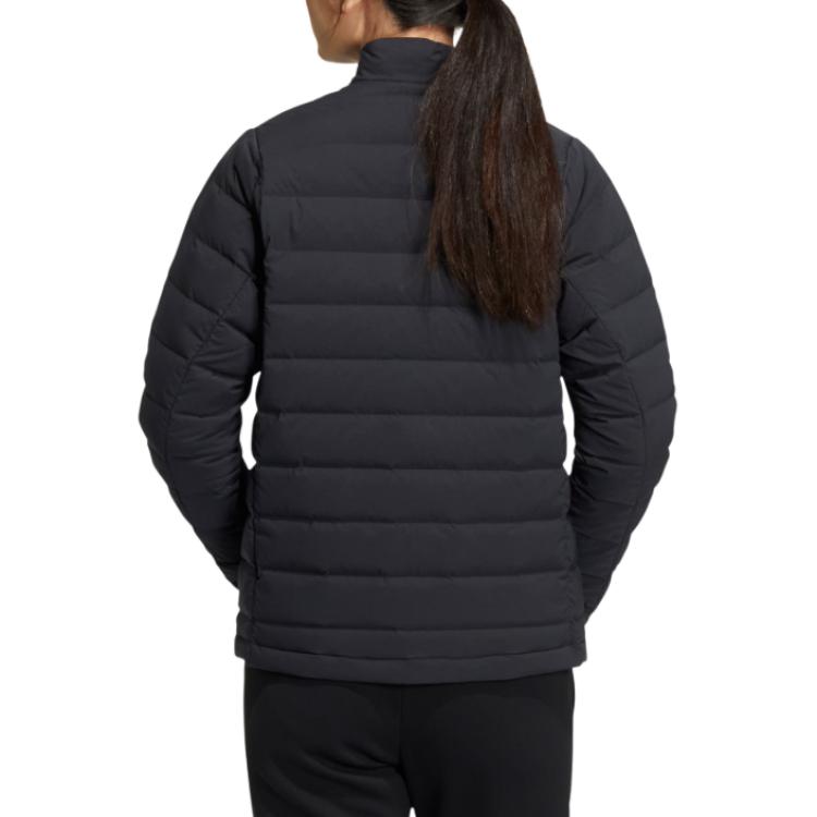 Adidas Contrast Color Brand Logo Printed Golf Sports Down Jacket Women Jacket Black HG1705