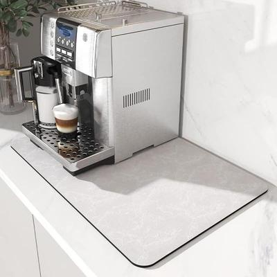 Tapete Minimalista de Terra Diatomácea para Máquina de Café – Resistente ao Calor, Antiderrapante, Tapete de Mesa Absorvente