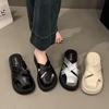Baotou Half Slippers Women's Outer Wear In the Summer of 2025 New Platform Roman Shoes Comfortable and Fashionable Versatile Medium Heel Sandals
