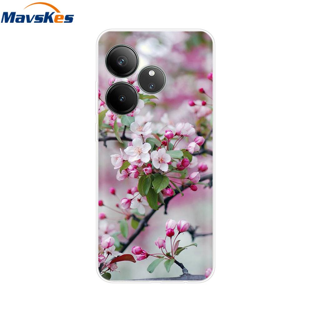 For Realme GT 6T Case Soft TPU Clear Painted Back Cover For Realme GT 6 Case GT6 6T Transparent Bumper RealmeGT6 Cute Protector