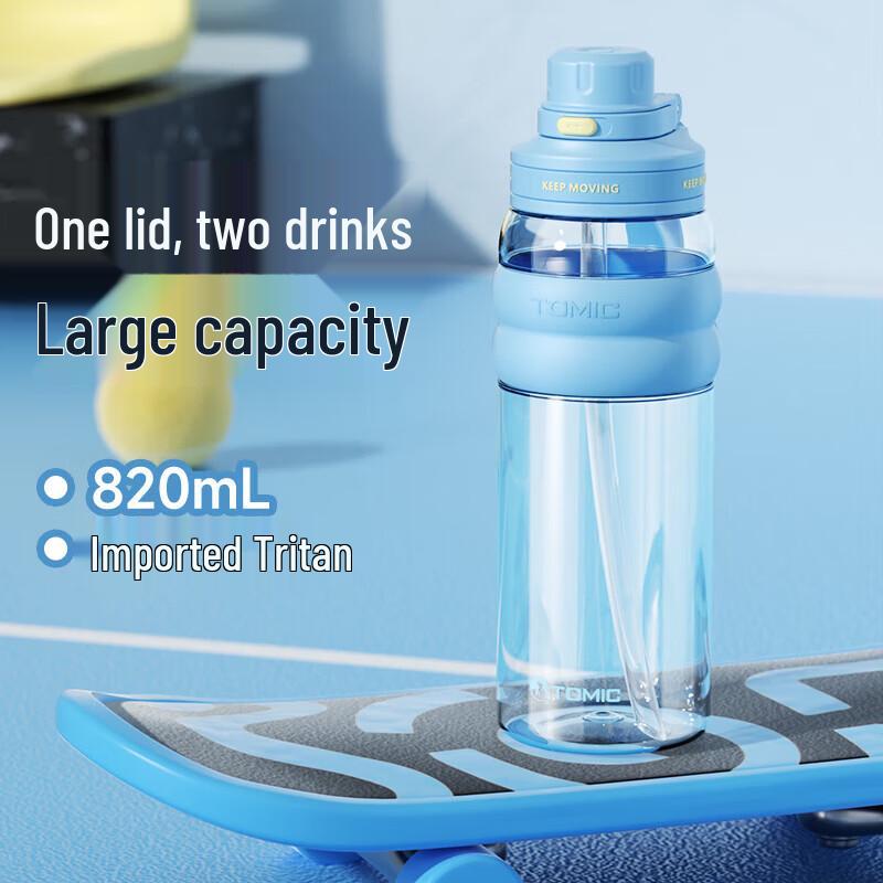 TOMIC Tritan Sports Water Bottle with Straw