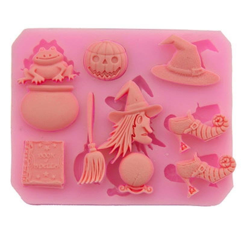 Halloween Party Sugar Silicone Mold Cake Decorating Tools Hat Pumpkin Pastry Baking Kitchen Bakeware