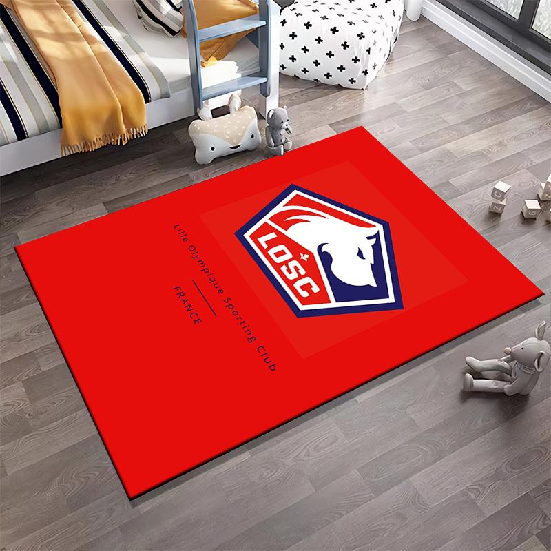 LOSC Team Logo Design Rug Non-slip Rug Suitable for Living Room and Bedroom Sofas