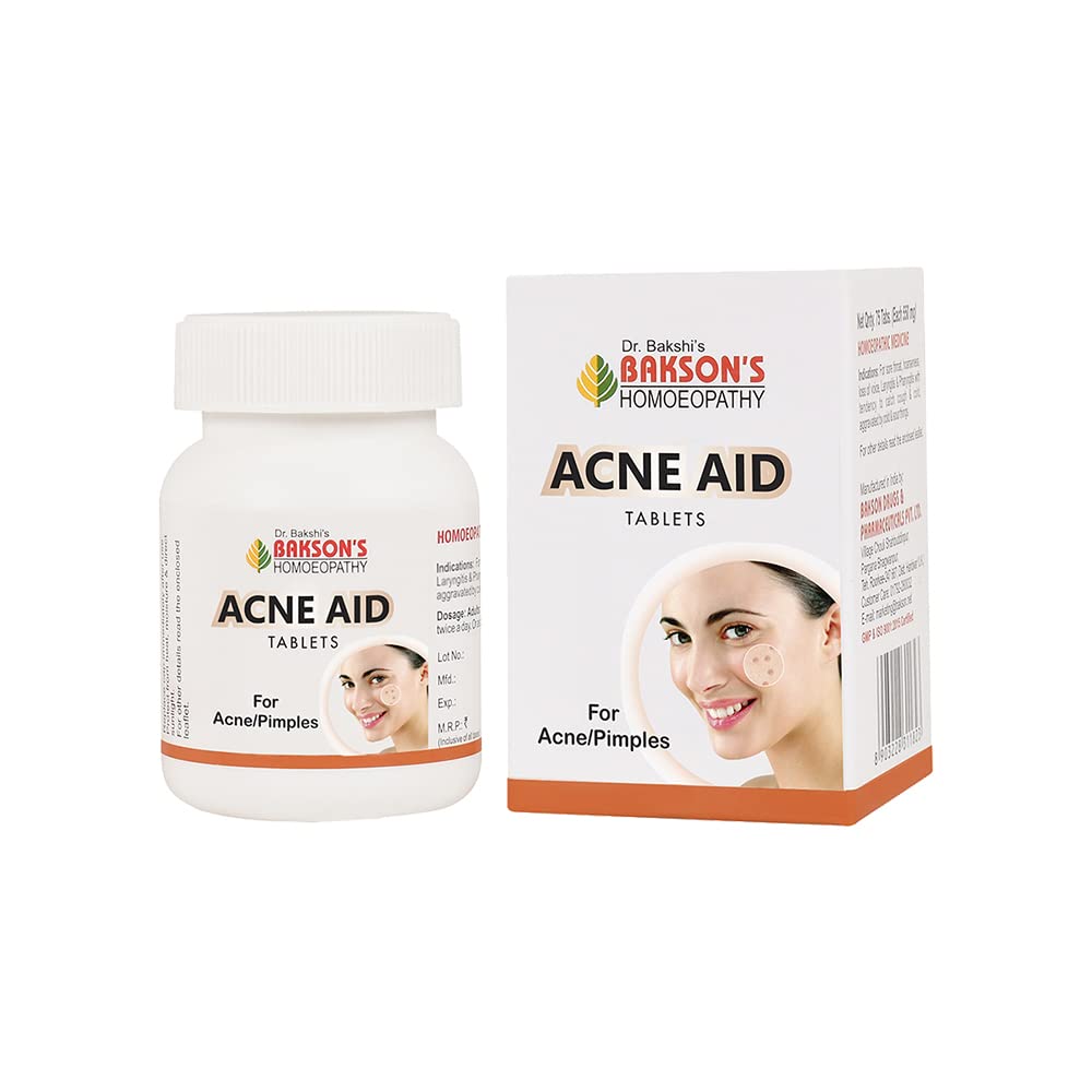 Таблетки Bakson s Acne Aid для кожи, склонной к акне, для чистого цвета лица, 75 таблеток. Для лица и тела.