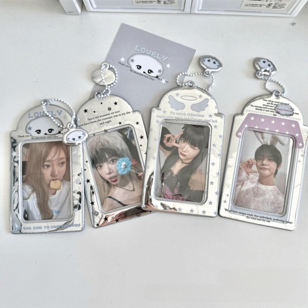High Quality 3 Inch Kpop Photocard Holder Picture Display Pendant Idol Photo Frame PVC Silver Card Holder
