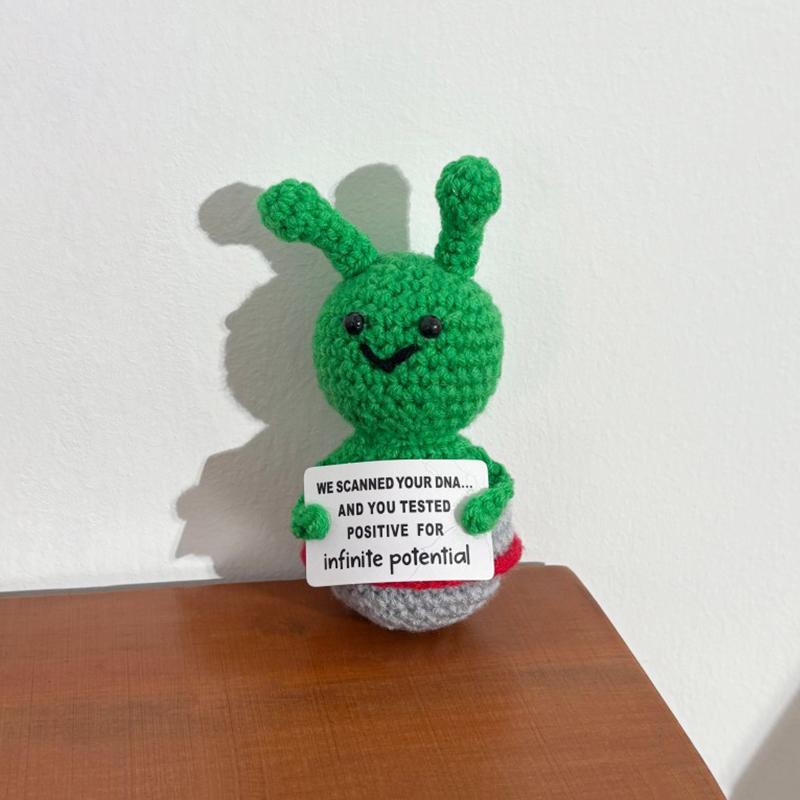 Crochet Pocket Hug Hand-woven Positive Energy Dolls Finished Alien Ornaments Knitted Crafts Desktop Miniature Mother's Day Gifts