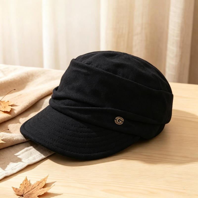 Autumn and Winter Melad Equestrian Hat Retro Versatile Cold Hat Fashionable Face Showing Small Duck Tongue Hat Casual Temperament Hat Women's Style