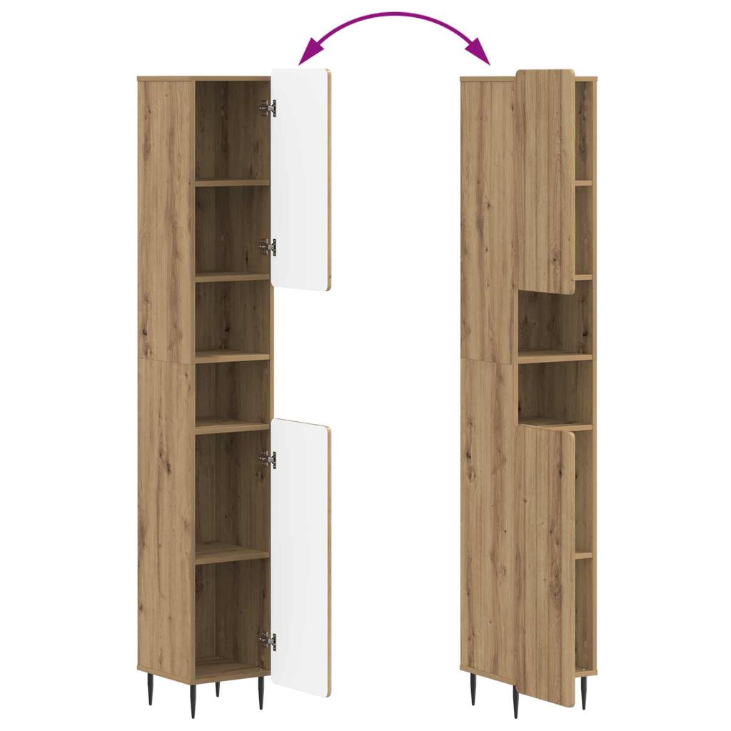 2 Piece Bathroom Cabinet Set ZWOLLE Artisan Oak
