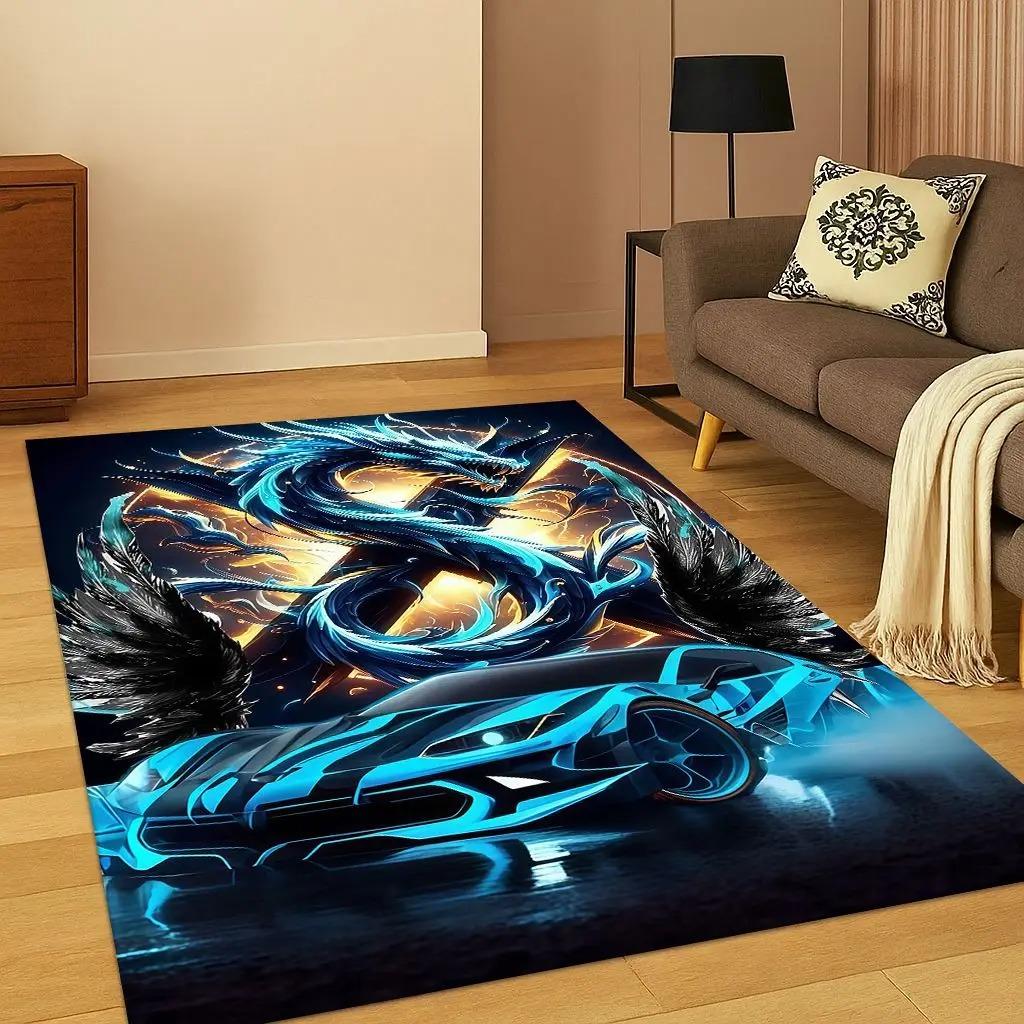 Sports Car Racing Car Carpet Rug for Playroom Living Room Bedroom Home  Kitchen Doormat Decor Bedroom Decor Rugs for Carpets Mat