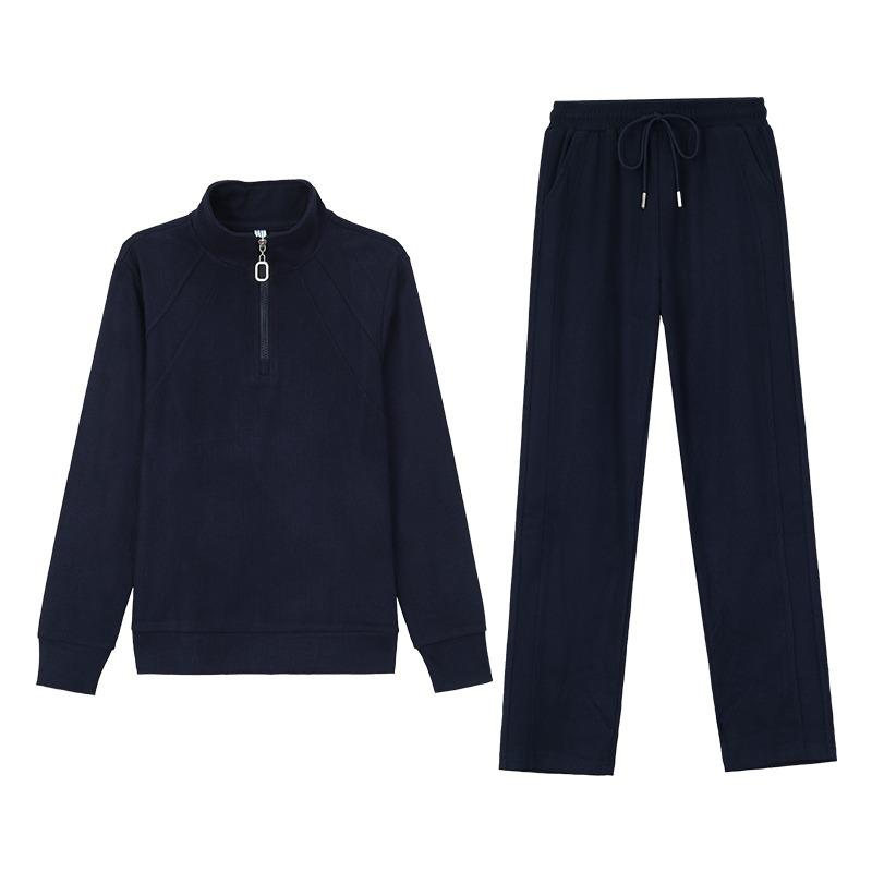 Fashion Stand Collar Half Cardigan Zipper Sport Suit for Women Spring Autumn Casual Sports Outfit Tracksuit for Ladies