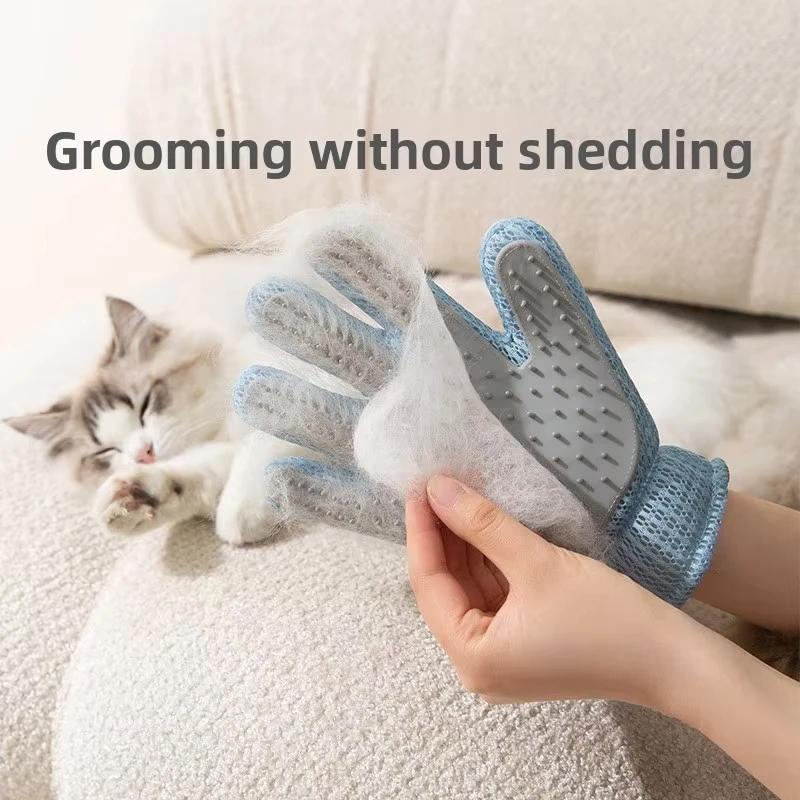 1pcs Pet Hair Remover Gloves Cat Dog Massage Bathing Cleaning Grooming Glove Comb Portable Rubber Hair Brush Pet Supplies Tools