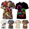 Summer Creative Fashion Mushroom Fun 3D Printed T-shirt Cool and Cute Men's and Women's Casual Short Sleeves