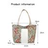 Stylish Versatile Girl’s Handbag Flower Printed Large Capacity Shoulder Bag Lightweight Leisure Lunch Bag Daily Use