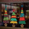 Merry Christmas Tree Stars Wall Stickers Home Decals Living Room Decorations DIY PVC Holiday Window Stickers Party Posters