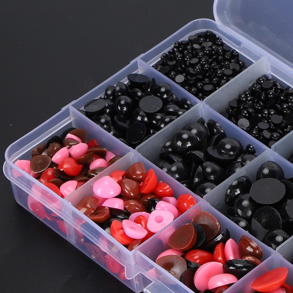 2575Pcs Plastic Eyes and Noses Pack     Craft Kit Set with A Storage Box for Toy Doll