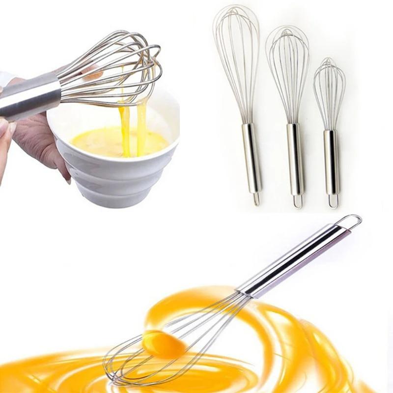 Edelstahl Ballon Schneebesen Manueller Eierschläger Mixer Küchenbackutensil Milch Sahne Butter Schneebesen Mixer