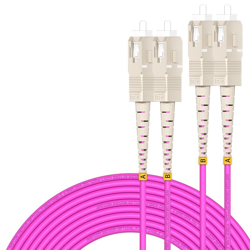 AMPCOM 10G/40G Multimode Duplex Fiber Optic Patch Cord