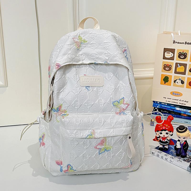 School Bag Ins Wind Girls School Bag High Value Butterfly Early Height Women Lightweight Burden Reduction Backpack