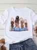 Cute Mom Womens ShortSleeved Printed Modal Shirt European Style Summer Fashion Personality Top for Women Modal fabric