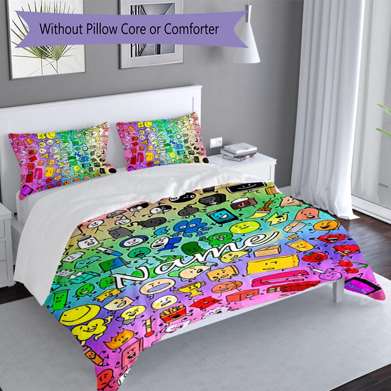 3pcs Custom Name Nanimate Insanity Bedding Set,Includes 1 Duvet Cover and 2 Pillowcases,All-season Bedroom Decor