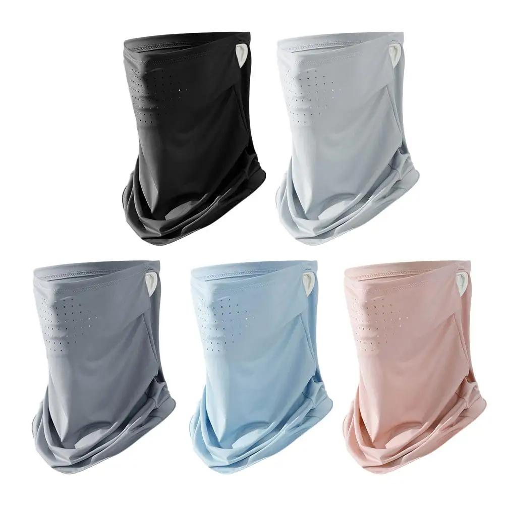 Unisex UV-beskyttelse Utendørs nakkeomslag Sports solsikker smekke Ice Silk Mask Ansiktsdeksel Hals Wrap deksel Solkrem Ansiktsskjerf