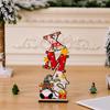 1PC Wood Adorn Decorations Dwarf Elderly English Ornaments Prints Festival Christmas Gift Desktop