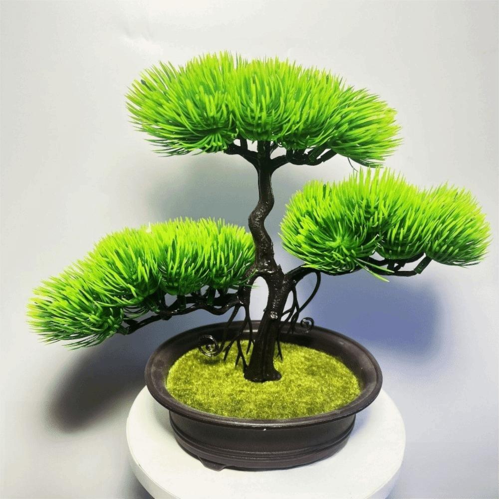 Zielone Sztuczne Drzewko Bonsai Sosna Pozdrowień Sztuczna Roślina w Doniczce Sztuczna Roślina Zielona Dekoracja Domu