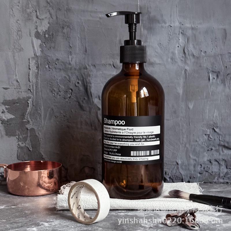 Nordic Style Refillable Glass Bottles for Hand Sanitizer, Soap, Shampoo, and Bathroom Accessories Photography.