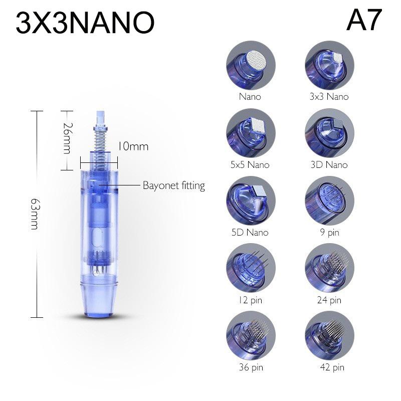 Nano 9 12 24 36 42 Pin Dr Pen N2 M5 M7 E30 Derma Pen Needle Cartridges Microneedling Machine Bayonet Replace Stamp