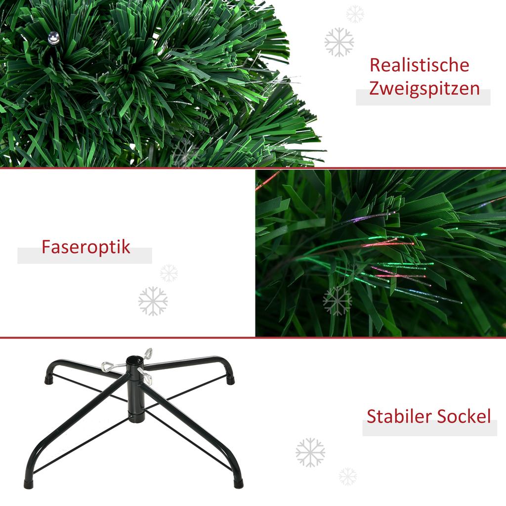 Artificial Christmas Tree 150 cm with Fiber Optic Artificial Fir Tree with LED Lighting