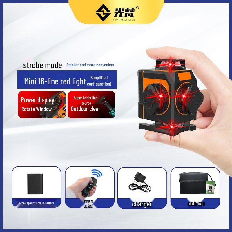 Mini High Precision Laser Level with 12 Red Light Lines and Automatic Wall Alignment