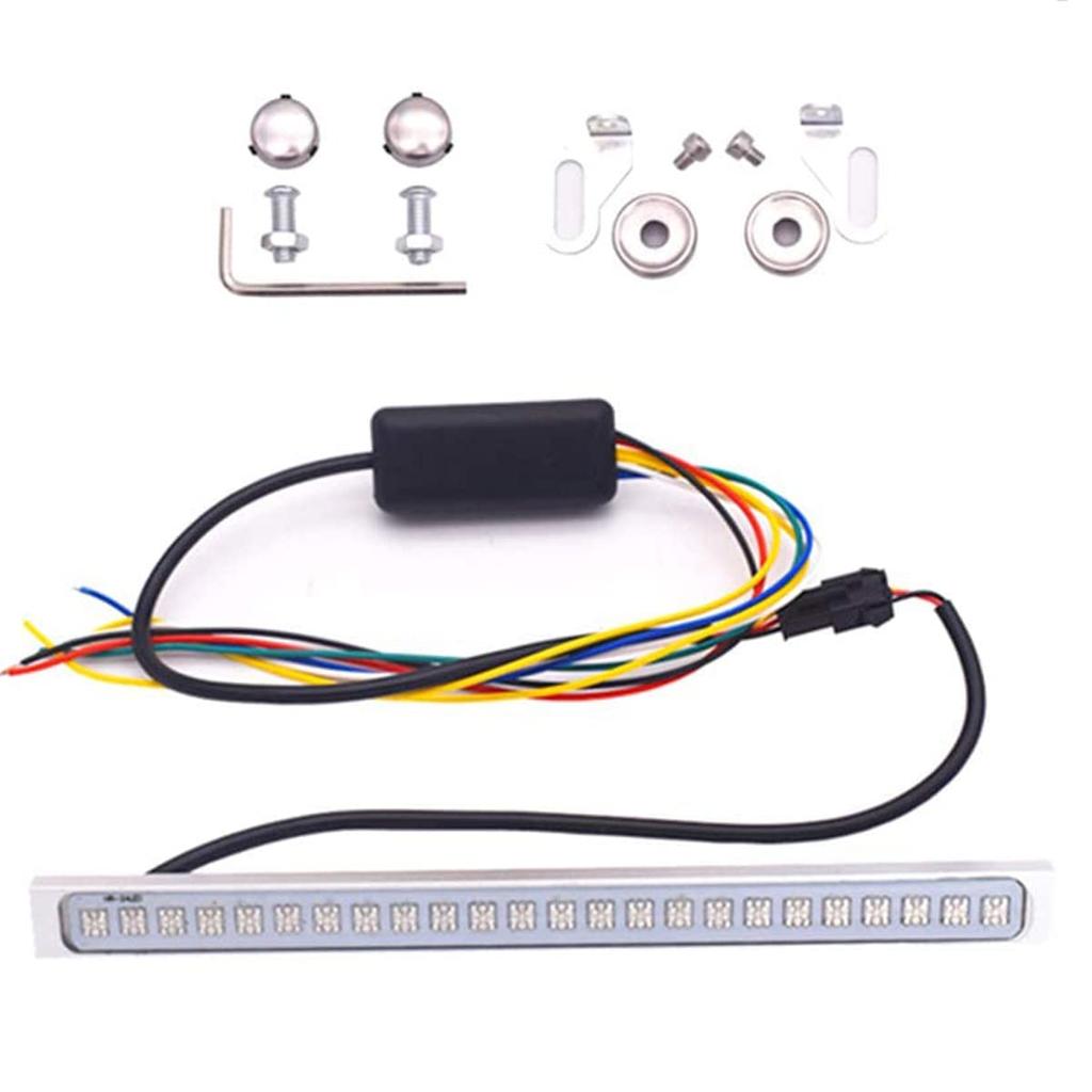 MDLUFY Sequential Flowing Turn Signal LED Tape Tail Light Multi-functional 24SMD Flow Colorful License