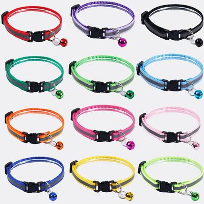 Drăguț câine pisică guler pisică colier reglabil reflectorizant colorat clopot guler cataramă guler câine articole pentru animale de companie Accesorii pentru câini